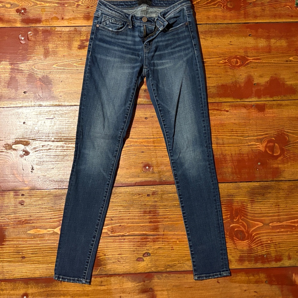 Buckle Black Skinny Jeans - Dark Blue